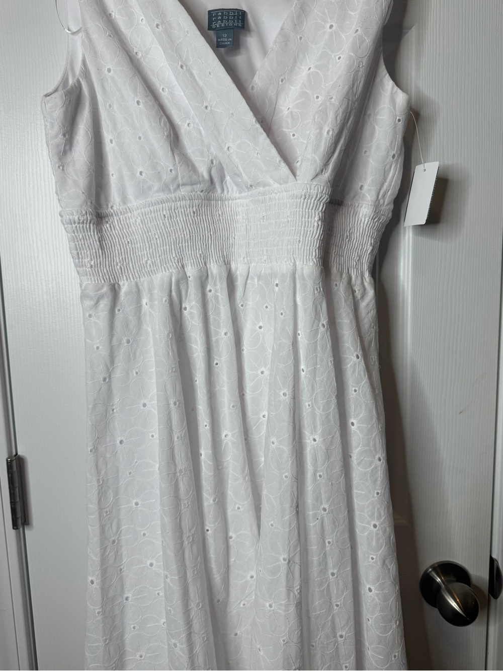 Rabbit Rabbit Rabbit White Embroidered Midi Dress - Picture 2 of 5